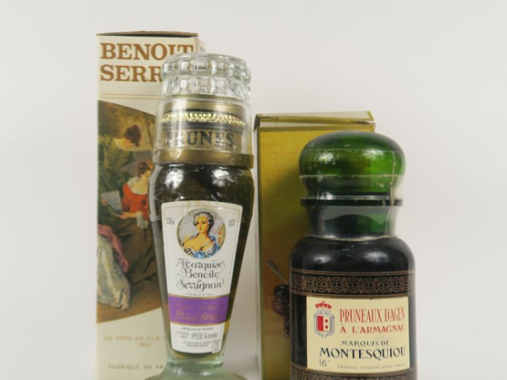 2 BOUTEILLES : 1 PRUNEAUX D'AGEN à L'ARMAGNAC MARQUIS DE MONTESQUIOU C