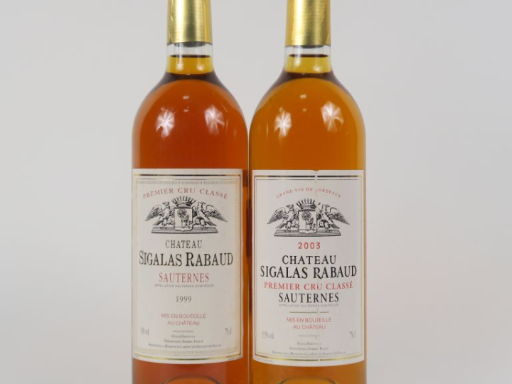 2 BOUTEILLES CHÂTEAU SIGALAS RABAUD 1er CC SAUTERNES - 1 de 1999/1 de 