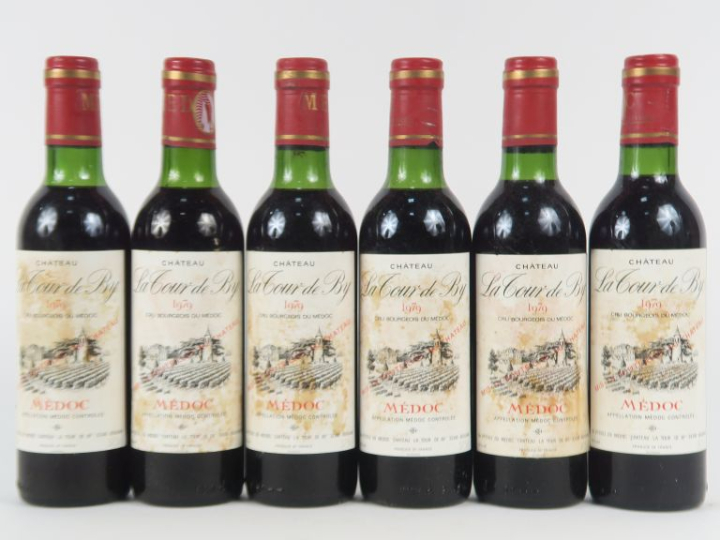 6 BOUTEILLES (37,5 CL) CHÂTEAU LA TOUR DE BY CB MEDOC - 1979 - BG