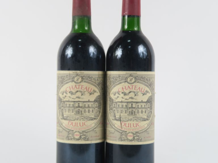 2 BOUTEILLES CHÂTEAU DULUC ST JULIEN - 1988 - 1 BG/1 LB