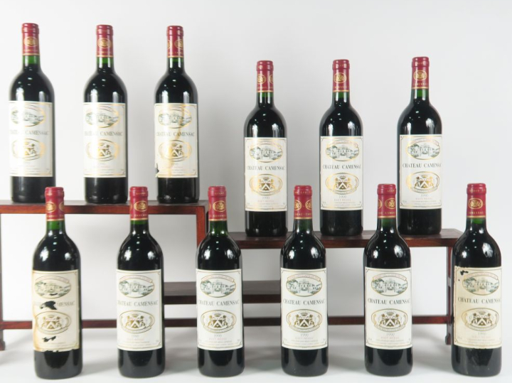 12 BOUTEILLES CHÂTEAU CAMENSAC GCC HAUT MEDOC - 1990 - CBO - 1 EA/2 ET