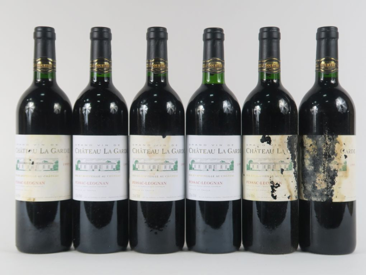 6 BOUTEILLES CHÂTEAU LA GARDE GRAVES - 1995 - 4 EA