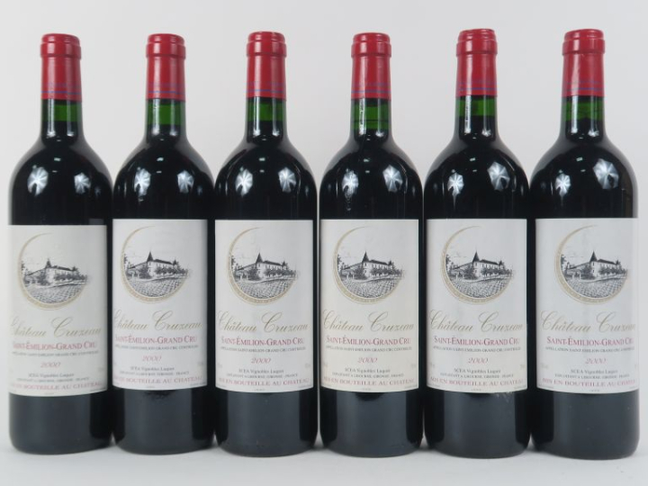 6 BOUTEILLES CHÂTEAU CRUZEAU GC ST EMILION - 2000
