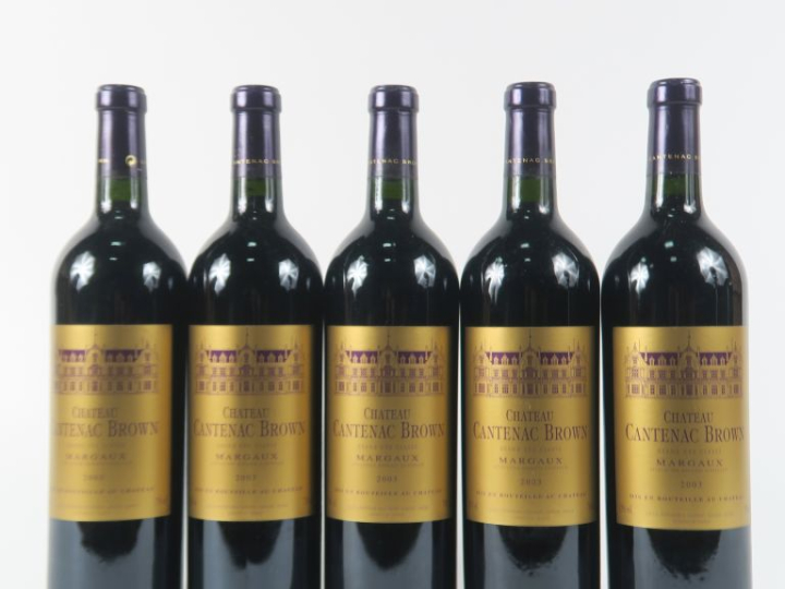 5 BOUTEILLES CHÂTEAU CANTENAC BROWN GCC MARGAUX - 2003 - CBO
