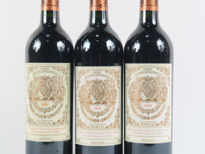 3 BOUTEILLES CHÂTEAU PICHON LONGUEVILLE BARON GCC PAUILLAC - 2004