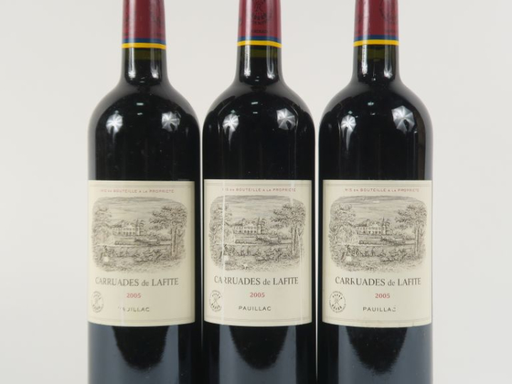 3 BOUTEILLES CARRUADES DE LAFITE PAUILLAC - 2005 - ETLA
