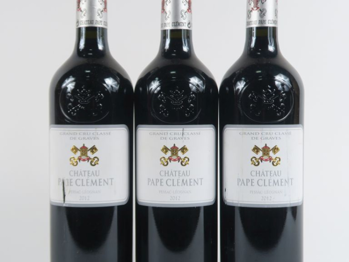 3 BOUTEILLES CHÂTEAU PAPE CLÉMENT GCC GRAVES - 2012 - 1 ELD