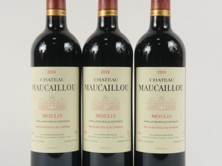 3 BOUTEILLES CHÂTEAU MAUCAILLOU MOULIS - 2019