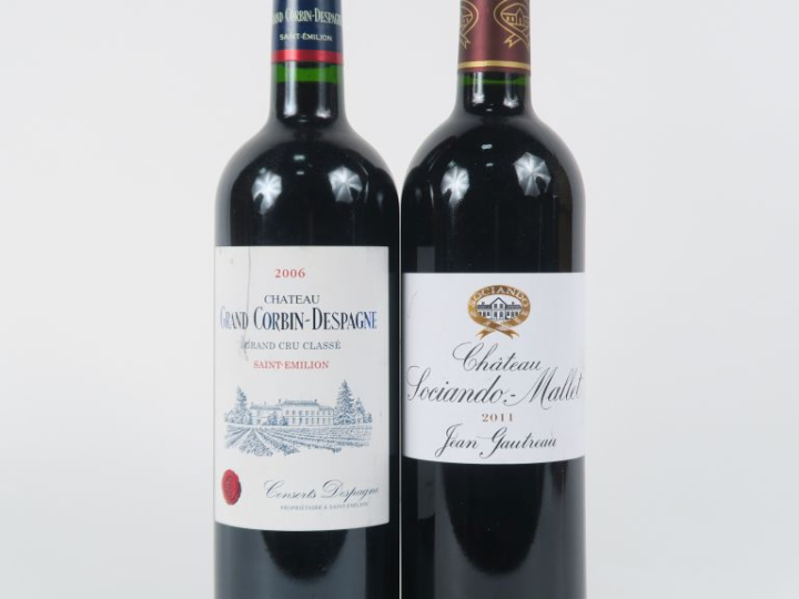 2 BOUTEILLES : 1 CHÂTEAU SOCIANDO MALLET HAUT MEDOC 2011 - 1 CHÂTEAU G