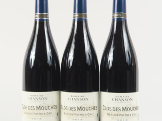 Vente aux enchères 3 BOUTEILLES BEAUNE 1er CRU 'CLOS DES MOUCHES' DOMAINE CHANSON - 2018
