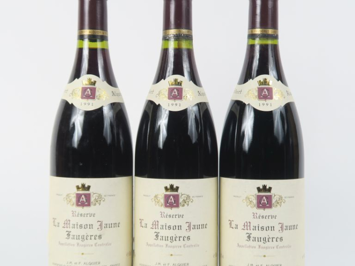 3 BOUTEILLES DOMAINE ALQUIER 'LA MAISON JAUNE' RÉSERVE FAUGÈRES - 1991