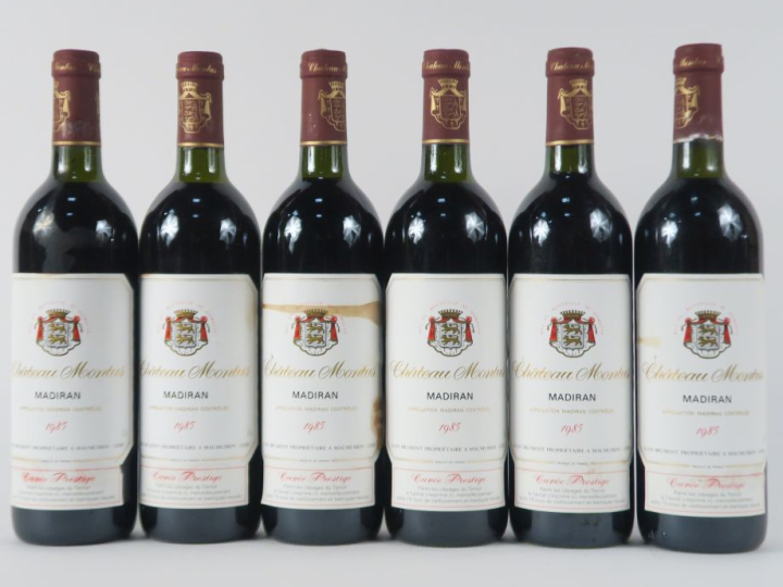 6 BOUTEILLES CHÂTEAU MONTUS 'CUVÉE PRESTIGE' MADIRAN - 1985 - 2 BG/4 L