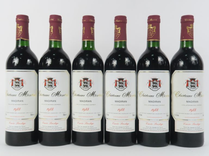 6 BOUTEILLES CHÂTEAU MONTUS 'CUVÉE PRESTIGE' MADIRAN - 1988 - 5 BG/1 L