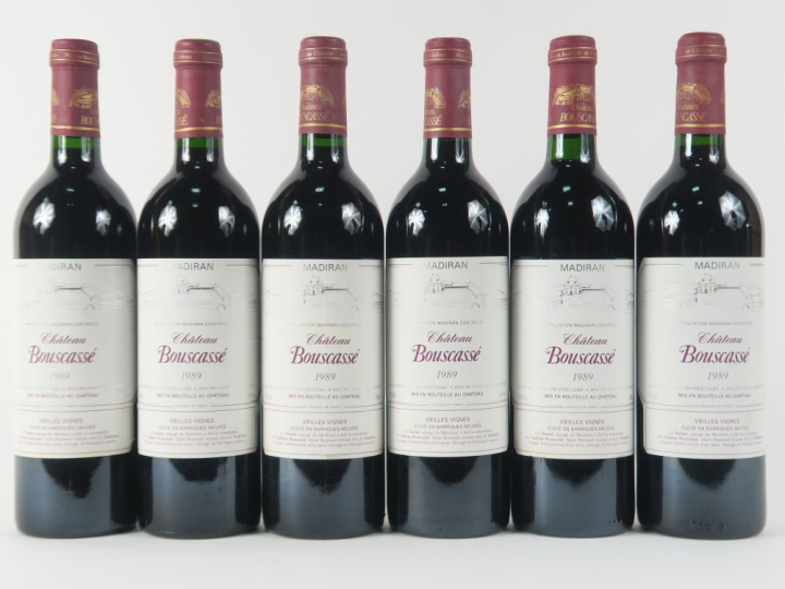 6 BOUTEILLES CHÂTEAU BOUSCASSÉ 'VIEILLES VIGNES' MADIRAN - 1989 - 1 BG