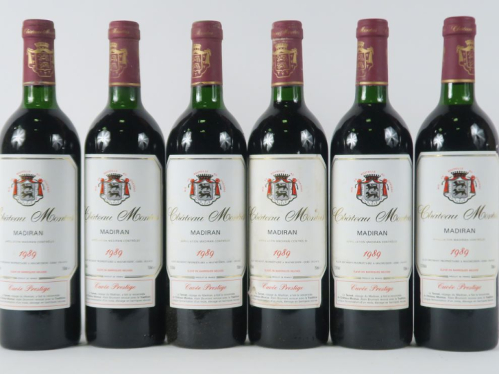6 BOUTEILLES CHÂTEAU MONTUS 'CUVÉE PRESTIGE' MADIRAN - 1989 - 3 BG/3 L