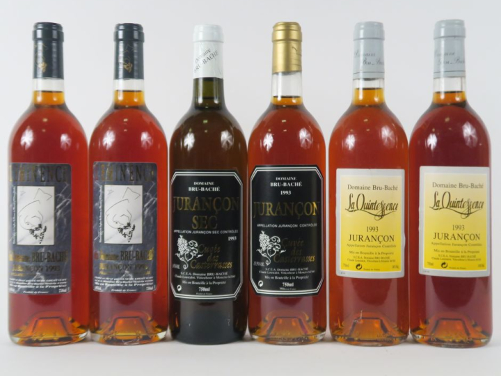 6 BOUTEILLES DOMAINE BRU BACHÉ 1993 JURANCON : 2 L'ÉMINENCE - 2 'CUVÉE