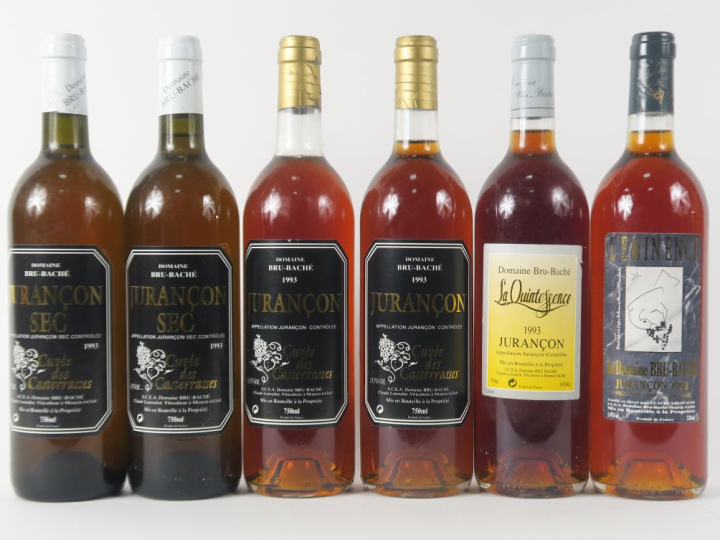 6 BOUTEILLES DOMAINE BRU BACHÉ 1993 JURANCON : 1 L'ÉMINENCE - 2 'CUVÉE