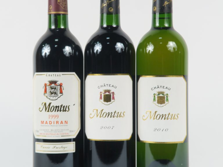 3 BOUTEILLES CHÂTEAU MONTUS MADIRAN : 1 'CUVÉE PRESTIGE' de 1999 - 1 B