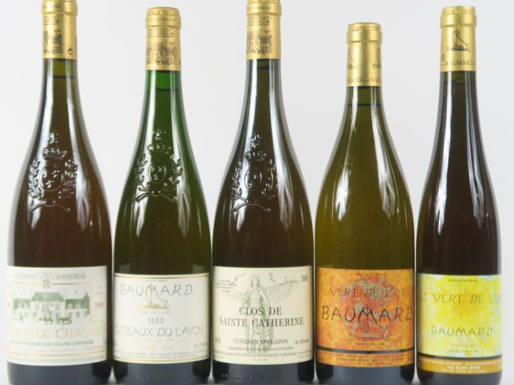 5 BOUTEILLES DOMAINE BAUMARD LOIRE : 1 QUARTS DE CHAUME 1999 - 1 COTEA