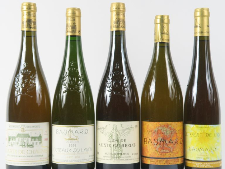 5 BOUTEILLES DOMAINE BAUMARD LOIRE : 1 QUARTS DE CHAUME 1999 - 1 COTEA