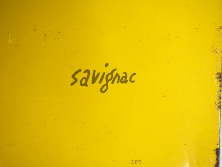 MICHELIN XAS.  Plaque en tole lithographiée par Savignac. Dim. 60 x 82