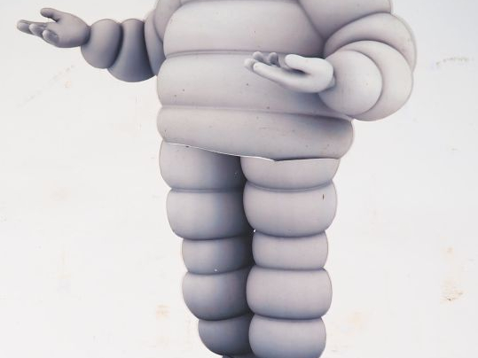 MICHELIN. Lot de deux éléments publicitaires en carton. Dim.153 x 93 c