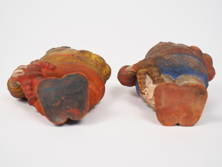 MICHELIN.  Deux sujets bibendums en caoutchouc . Signés. Dim.17 x 12 c