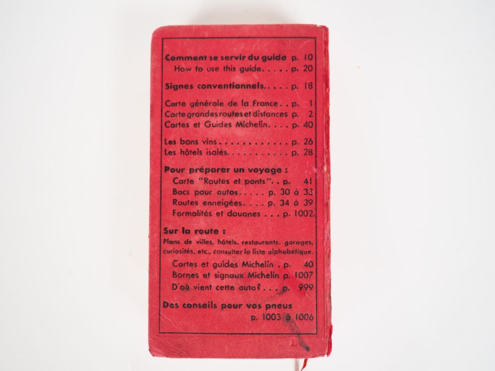MICHELIN.  Guide rouge 1946. (accidents et frottements).