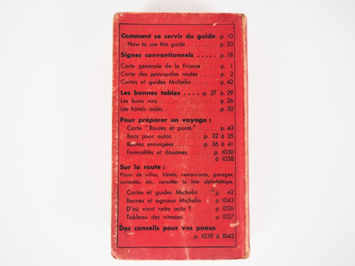 MICHELIN.  Guide rouge 1947. (petits accidents et frottements).