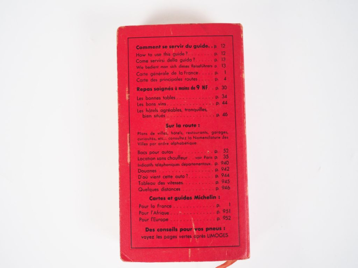 MICHELIN.  Guide rouge 1961. (accidents et frottements).