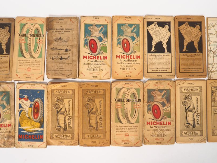 MICHELIN. Seize cartes Michelin anciennes (état d'usage).