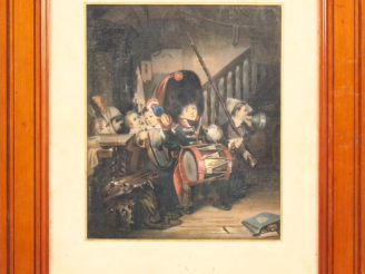 Vente aux enchères Suite de 4 chromos lithographies "jeux d'enfants" dans des cadres en p