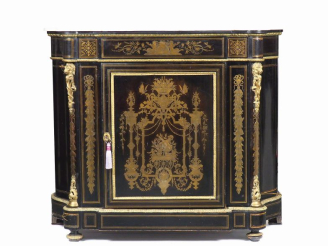 Vente aux enchères Meuble d'appui Napoléon III de style Louis XVI en marqueterie Boulle, 