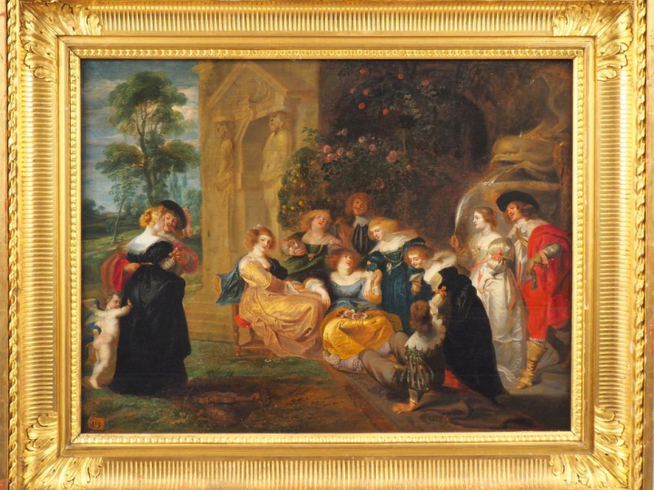 Ecole Flamande du XVIIè, entourage de Pierre Paul Rubens "Le jardin d'