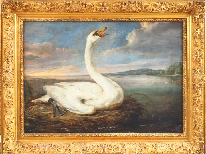 Ecole Flamande vers 1630, entourage de Paul de Vos "Cygne" Toile Haute