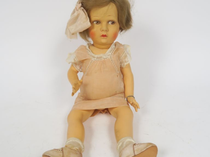 	Poupée Petitcollin bobette celluloïd marquée de la tête d'aigle 43/1 