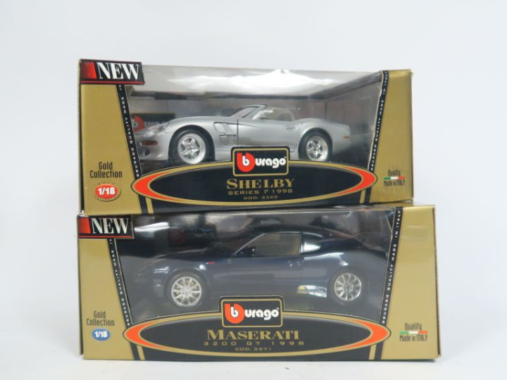 	Lot de miniatures automobiles au 1/18 -ème de marque Burago comprenan