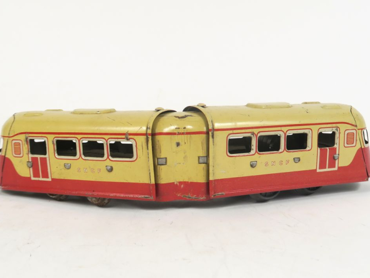 	Petit autorail JEP mécanique en tôle lithographiée bel état d'usage e