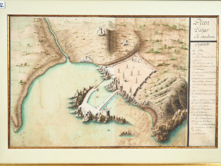 [ALGÉRIE]. PLAN D’ALGER EN BARBARIE. Plan (75 X 47 cm environ, légende