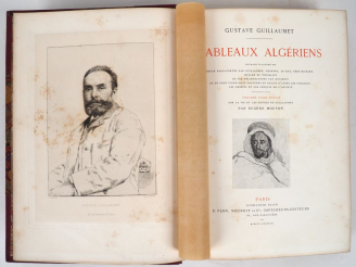 Vente aux enchères GUILLAUMET (G.). TABLEAUX ALGÉRIENS. Paris, Plon, 1888. Grand in-8 dem