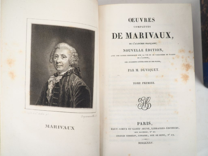 MARIVAUX (Gédéon). ŒUVRES COMPLÈTES. Paris, Haut-Cœur et Gayet jeune, 