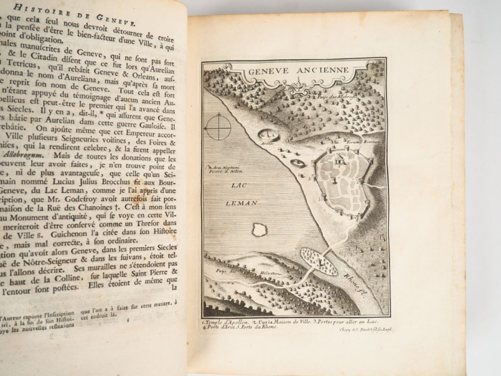 SPON (Jacob). HISTOIRE DE GENÈVE. Genève, Fabri   Barrillot, 1730. Deu