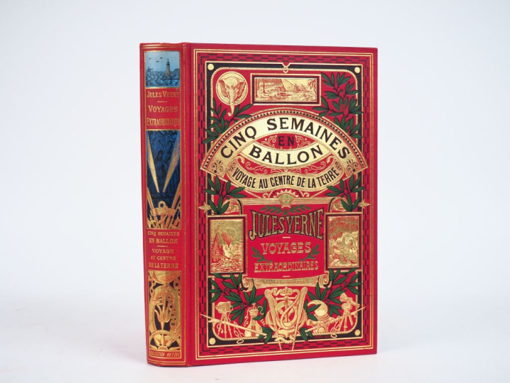 VERNE (J.).	CINQ SEMAINES EN BALLON. Illustrations par MM. Riou et De 