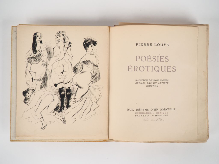LOUŸS (P.). POÉSIES ÉROTIQUES. Illustrées de vingt pointes sèches par 