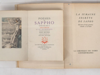 Vente aux enchères [PIA]. LA SEMAINE SECRÈTE DE SAPHO. Sans lieu, La Chronique des dames 