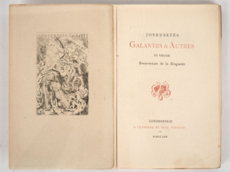 Vente aux enchères [ROPS]. [GLATIGNY (A.)]. JOYEUSETÉS GALANTES   AUTRES du Vidame Bonave