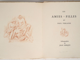 Vente aux enchères VERLAINE (P.). LES AMIES - FILLES. [P., Gonin, 1932]. Grand in-4 broch