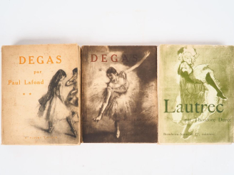 Vente aux enchères LAFOND (P.). DEGAS. P., Floury, 1918 – DURET (Th.). LAUTREC. P., Bernh
