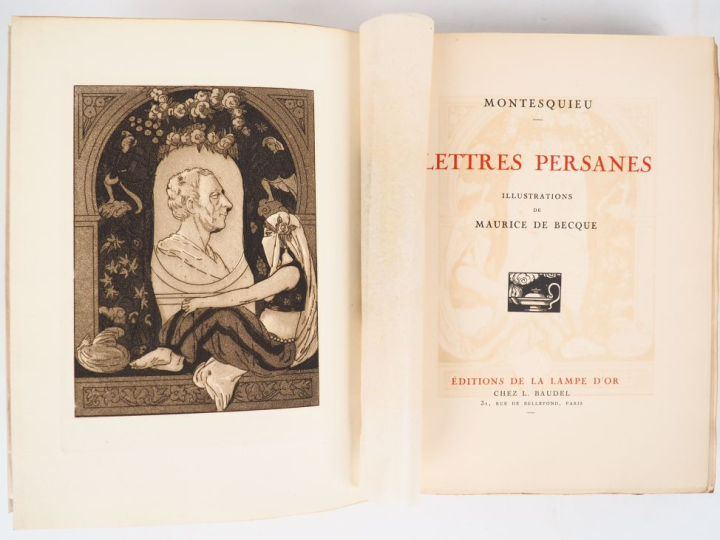 MONTESQUIEU. LETTRES PERSANES. P., Éditions de la Lampe d’Or. In-4 bro