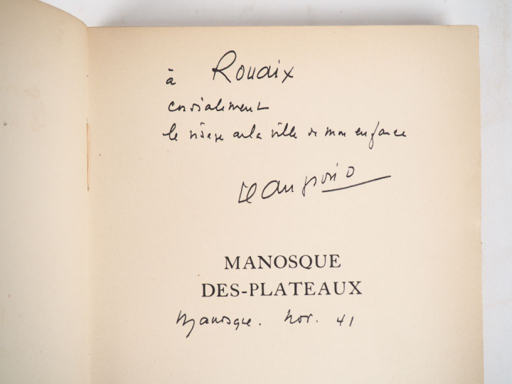 GIONO (J.). MANOSQUE DES PLATEAUX. P., Émile-Paul, 1930. In-8 broché. 